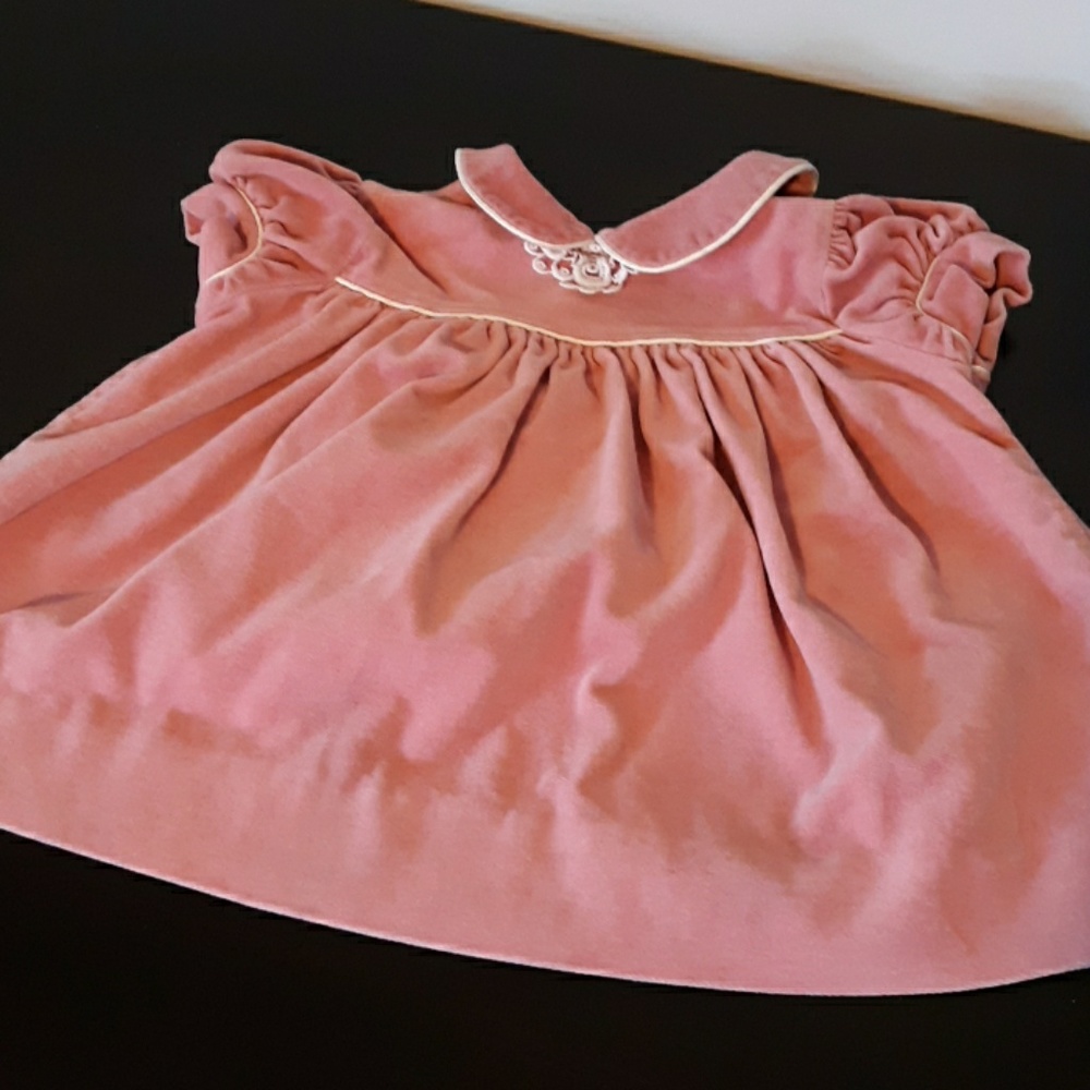 Polly Flinders Pink Baby Dress, size 12 months